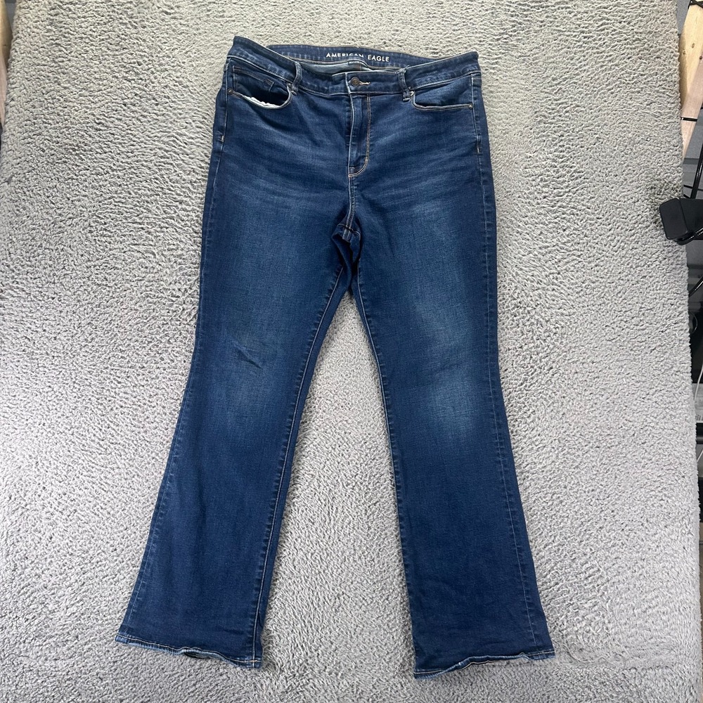 American Eagle Outfitters Next Level Kick Jean Women 16 Blue Cotton Denim Skinny